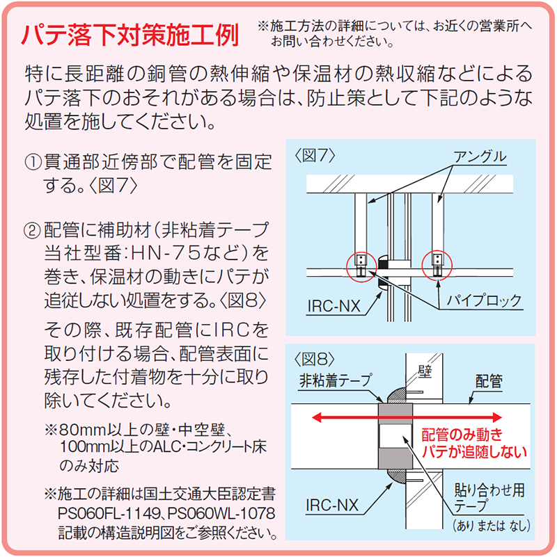 パテ落下対策施工例－INABA DENKO（因幡電工）