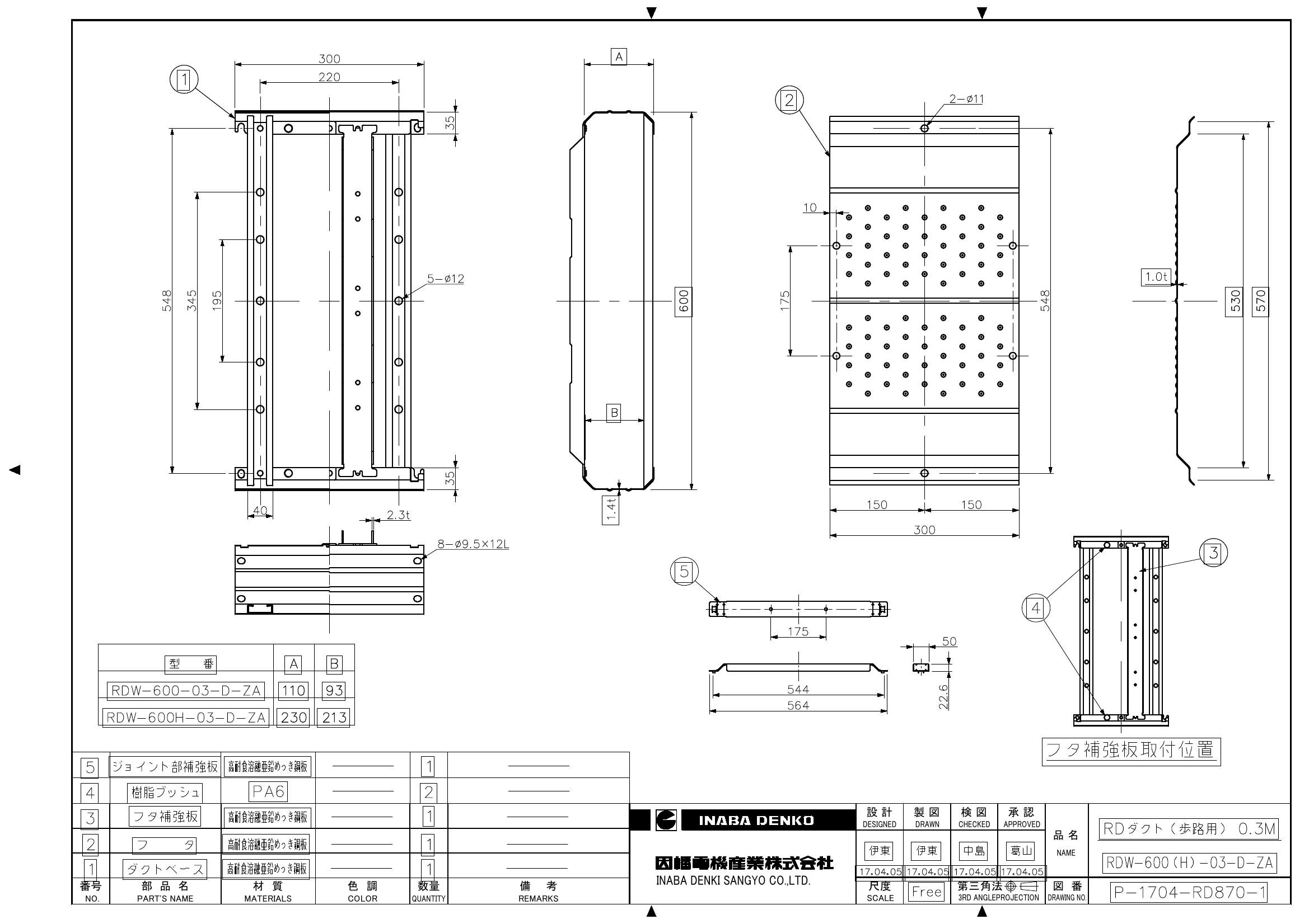 【RDW】RDダクト（歩路用） | 製品情報 | 因幡電工 INABA DENKO（因幡電機産業）