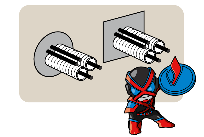 引き込み部は丸穴でも角穴でもOK！