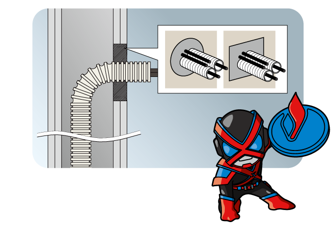 配管の引き込み部は当社製品IKA-Sを使って埋め戻せばOK！