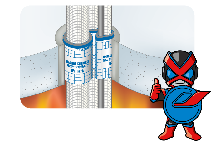 そんな時には＜耐火テープ冷媒タイプN＞空調配管を1本ずつ巻くだけの優れた相棒だ！